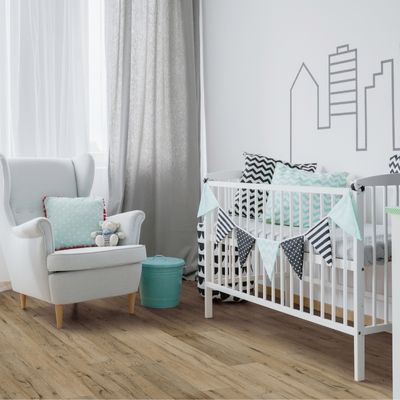 Baby crib in nursery 